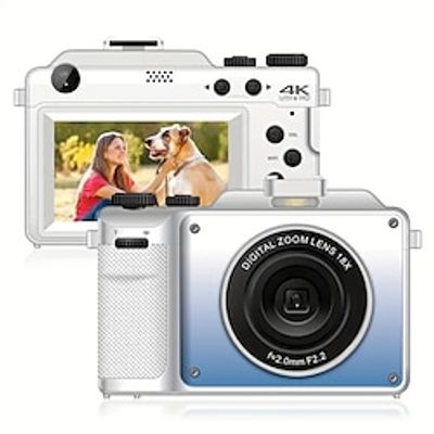 Compact 4K Digital Camera - 18X Digital Zoom Perfect for Kids Students Boys Girls  Elderly - Portable  Easy to Use (White) Lightinthebox