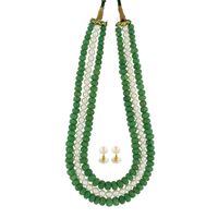 Sri Jagdamba Pearls Emerald Pearl Necklace - JPAPR-19-158 Sri Jagdamba Pearls Emerald Pearl Necklace - JPAPR-19-158