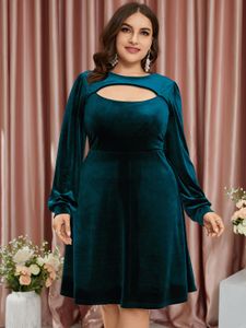YOINS Plus Size Cut Out Long Sleeves Dress