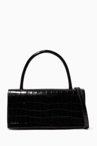 Long Jagger Top Handle in Croc-Embossed Leather