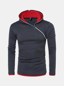 Side Zipper Sport Hooded Tops