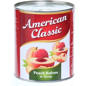 American Classic Peach Halves In Can 825 Gms