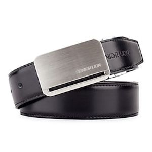 Men's Faux Leather Belt Ratchet Belt Silver Dark Gray Faux Leather Fashion Casual Cowboy Work Gift Daily miniinthebox