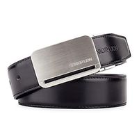 Men's Faux Leather Belt Ratchet Belt Silver Dark Gray Faux Leather Fashion Casual Cowboy Work Gift Daily miniinthebox - thumbnail