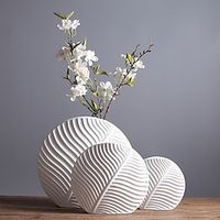Cement Flower Vase || Leaf Flower Vase || Decorative Showpiece For Home Decor miniinthebox - thumbnail