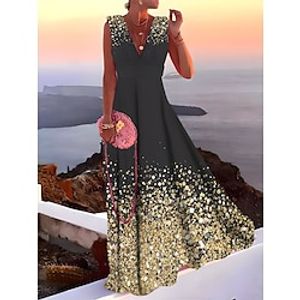 Women's Prom Dress Party Dress Wedding Guest Dress Long Dress Maxi Dress Silver Yellow Navy Blue Sleeveless Ombre Ruched Summer Spring Fall Deep V Fashion Evening Party Wedding Guest Vacation 2023 S Lightinthebox