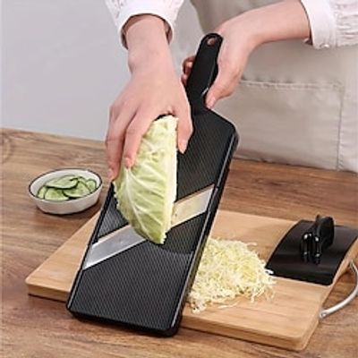 Mandoline Food Slicer For Kitchen, Julienne Vegetables Shredders, Cabbage Slicer, Cabbage Shredders For Red Onions, Vegetable Slicer With Cleaning Brush And Safety Hand Guard, Vegetable Cutter, Potato Lightinthebox
