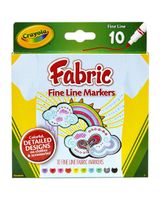 Crayola 10 Count Fine Line Fabric Markers - thumbnail