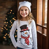 Christmas Girls' 3D Snowman Tee Shirt Long Sleeve 3D Print Fall Winter Active Fashion Cute Polyester Kids 3-12 Years Crew Neck Outdoor Casual Daily Regular Fit Lightinthebox - thumbnail