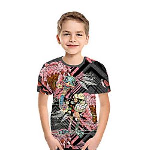 Kids Boys' T shirt Tee Short Sleeve 3D Print Bird Animal Gray Children Tops Summer Active Daily Wear Regular Fit 3-12 Years miniinthebox
