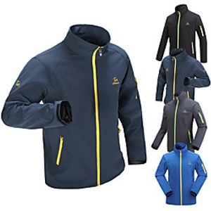 Men's Long Sleeve Running Track Jacket Windbreaker Outerwear Jacket Athleisure Wear Winter Waterproof Windproof Quick Dry Running Walking Jogging Sportswear Solid Colored Plus Size Blue Grey Black miniinthebox