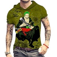 One Piece Monkey D. Luffy Roronoa Zoro Cartoon Sportswear Back To School Anime Harajuku Graphic Top For Men's Adults' 3D Print 100% Polyester miniinthebox - thumbnail