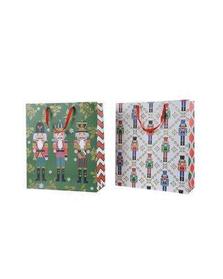 Kaemingk Decoris Paper Rectangle 48cm Gift Bag Nutcrackers with Handle Assorted 1 Piece