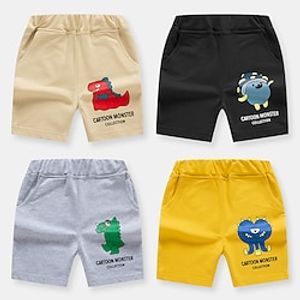Kids Boys Shorts Animal Active Patchwork Casual Cotton 2-8 Years Spring Yellow Light gray Dark Gray Lightinthebox