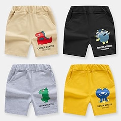 Kids Boys Shorts Animal Active Patchwork Casual Cotton 2-8 Years Spring Yellow Light gray Dark Gray Lightinthebox
