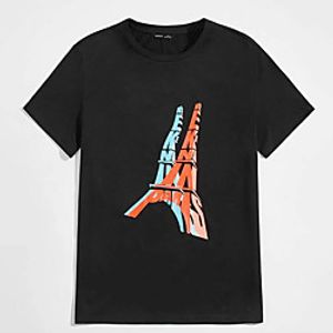 Men's Unisex Tees T shirt Hot Stamping Graphic Prints Letter Plus Size Print Short Sleeve Casual Tops 100% Cotton Basic Designer Big and Tall Black miniinthebox