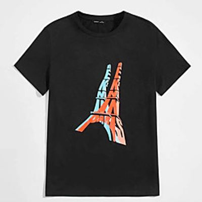 Men's Unisex Tees T shirt Hot Stamping Graphic Prints Letter Plus Size Print Short Sleeve Casual Tops 100% Cotton Basic Designer Big and Tall Black miniinthebox