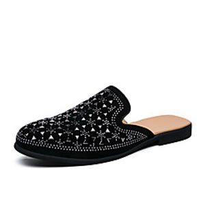 Men's Clogs  Mules Business Classic British Daily Office  Career PU Breathable Non-slipping Wear Proof Black Spring Summer / Sparkling Glitter miniinthebox
