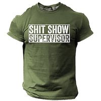 Graphic Letter Daily Designer Retro Vintage Men's 3D Print T shirt Tee Sports Outdoor Holiday Going out T shirt Black Army Green Dark Blue Short Sleeve Crew Neck Shirt Spring  Summer Clothing Apparel Lightinthebox - thumbnail