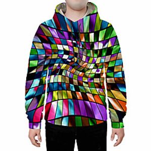 Men's Pullover Hoodie Sweatshirt Color Block Abstract 3D Daily Going out 3D Print 3D Print Casual Hoodies Sweatshirts  Rainbow miniinthebox