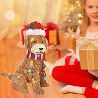Dog Holiday Decorations Golden Dog Decor Festive Light-up Ornamental Yard Decoration for Merry Christmas Holiday Season Led Dog 1PC Lightinthebox - thumbnail