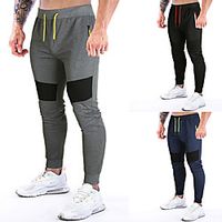 Men's Casual  Sporty Chino Outdoor Slim Casual Sports Jogger Pants Chinos Sweatpants Trousers Pants Solid Colored Full Length Side Stripe Drawstring Black Dark Gray Navy Blue  Spring  Elasticity Lightinthebox - thumbnail