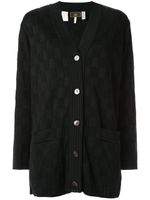 Fendi Pre-Owned check pattern cardigan - Black - thumbnail