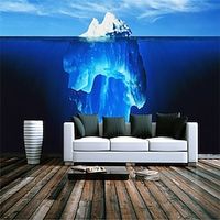 Landscape Wallpaper Mural Art Deco Iceberg Polar Wall Covering Sticker Peel and Stick Removable PVC/Vinyl Material Self Adhesive/Adhesive Required Wall Decor for Living Room Kitchen Bathroom miniinthebox