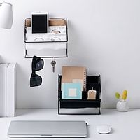 Nordic Desk Organizers Multi-layer Bookshelf Office Desk Desktop Shelves Desk Desktop Organiseurs De Rangement Lightinthebox - thumbnail