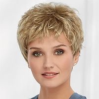 WhisperLite Wig Short Sassy Pixie Wig with Texture-Rich Layers and Natural Looking Hand-Tied Crown/Multi-tonal Shades of Blonde Silver Brown and Red miniinthebox