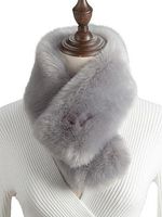 Plain Faux Fur Wrap Collar Shawl - thumbnail