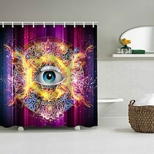 Shower Curtain with Hooks for Bathroom Colorful Painted Wood Shower Curtain Bathroom Decor Set Polyester Waterproof 12 Pack Plastic Hooks Floral With Eyes miniinthebox