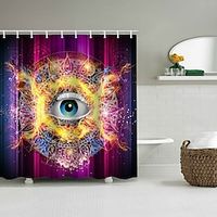 Shower Curtain with Hooks for Bathroom Colorful Painted Wood Shower Curtain Bathroom Decor Set Polyester Waterproof 12 Pack Plastic Hooks Floral With Eyes miniinthebox - thumbnail