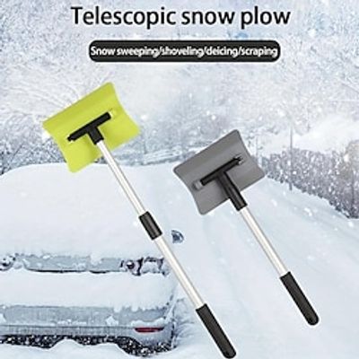 Car Snow Shovel 180° Rotating Snow Brush Ice Scraper Telescopic Durable Car Broom miniinthebox