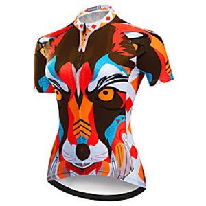 21Grams Women's Short Sleeve Cycling Jersey Summer Spandex Polyester Black / Red Animal Bike Jersey Top Mountain Bike MTB Road Bike Cycling Quick Dry Moisture Wicking Breathable Sports Clothing miniinthebox