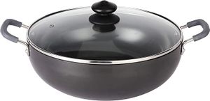 Royalford 28cm Hard Anodized Deep Kadai-(Black)-(RF11705)