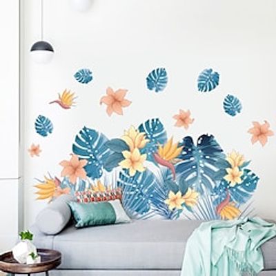 Nordic Tropical Green Plant Colorful Turtle Leaf Living Room Background Decoration Can Be Removed Stickers Lightinthebox