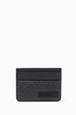 Industrial Logo Card Holder in Faux Leather