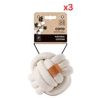 M-PETS Coto White Ball Large Eco Friendly Dog Toy (Pack of 3)
