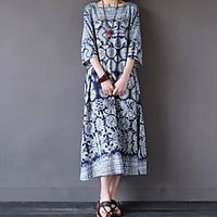 factory direct supply large discount 2019 new indian ethnic style flower large size dress Lightinthebox - thumbnail