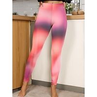 Women's Leggings Ankle-Length High Waist Athleisure Athletic Yoga Sports  Outdoor Pink Blue S M Spring   Fall Lightinthebox - thumbnail