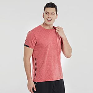 Men's Short Sleeve Running Shirt Tee Tshirt Top Athletic Summer Spandex Quick Dry Breathable Soft Gym Workout Running Active Training Jogging Exercise Sportswear Normal Blushing Pink Gray Activewear Lightinthebox