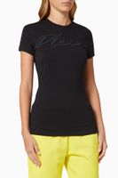 Embroidery Signature T-shirt in Satin - thumbnail