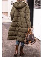 Women's Solid Color Hooded Cotton Long Sleeve Fleece Cardigan Coat