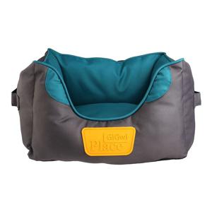 Gigwi Place Soft Pet Bed Canvas TPR - Gray & Orange - Large