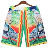 Men's Swim Shorts Swim Trunks Board Shorts Beach Shorts Drawstring Elastic Waist 3D Print Graphic Color Block Breathable Quick Dry Short Casual Daily Holiday Hawaiian Green Micro-elastic Lightinthebox - thumbnail