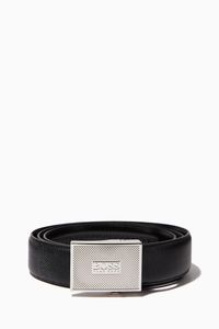 Icon Plaque Buckle Belt in Leather