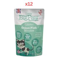 Little Big Paw Gourmet Ocean Fish Mousse Wet Cat Food 85g Pack Of 12