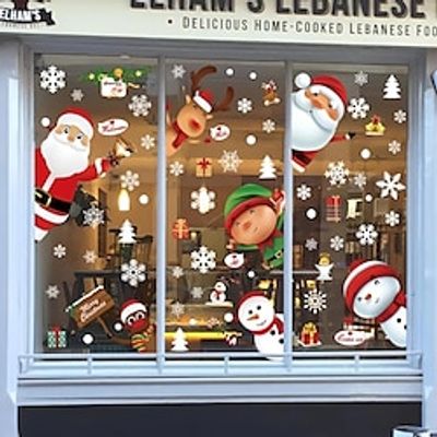 Set182pcs, Christmas Wall Sticker ,Hotel Shopping Mall Window Decoration, Christmas Electrostatic Stickers Lightinthebox