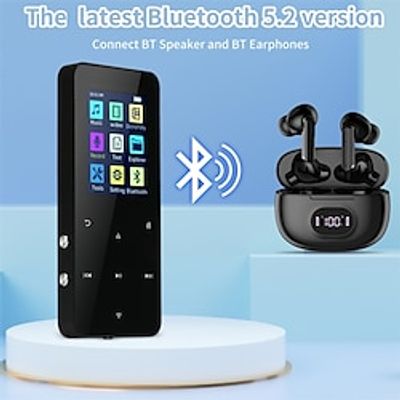 16GB 1.8 inch Met Bluetooth 5.0 MP3 Speler Full Touch Screen  MP4 Player Muziekspeler Met Ingebouwde speaker Fm Radio Recorder Video Lightinthebox